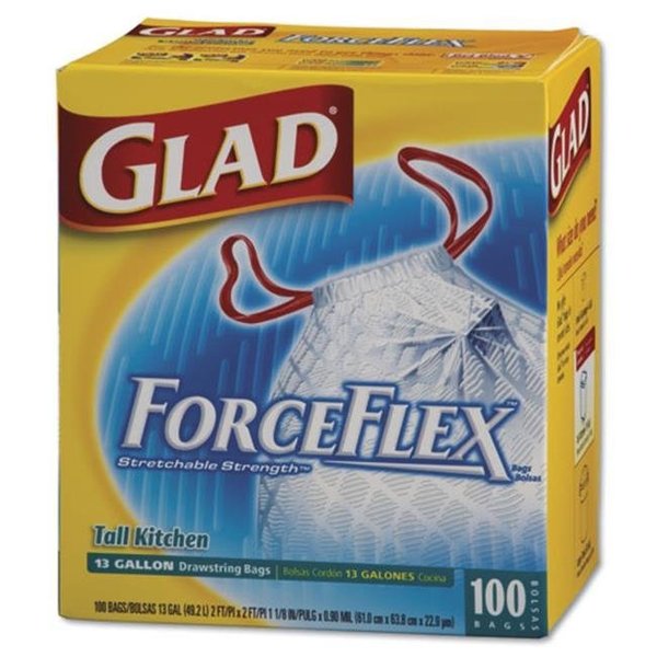 Clorox Clorox Professional CLO 70427 Glad Forceflex Drum Kitchen Bg 13Gl .95Mil white 100 CLO 70427